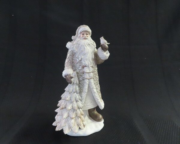 White Santa with Tree and Bird