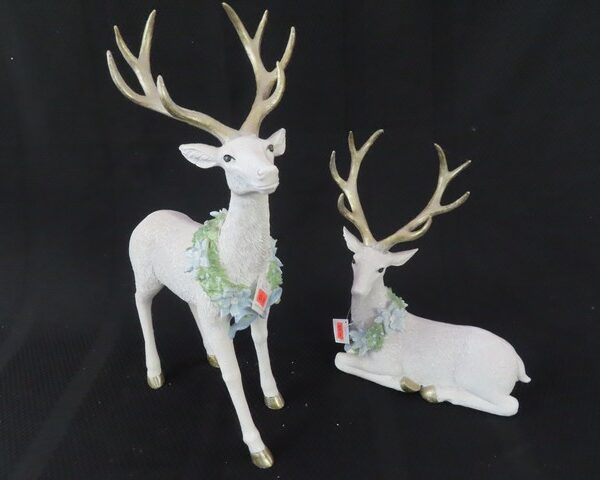 White Deer with Wreaths