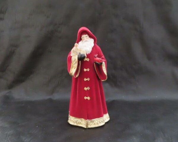 Red Coat Santa with Cardinal