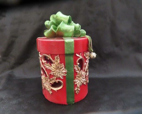 Red Container with Green Bow