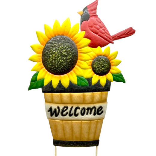 Sunflower Cardinal Basket Sign-image