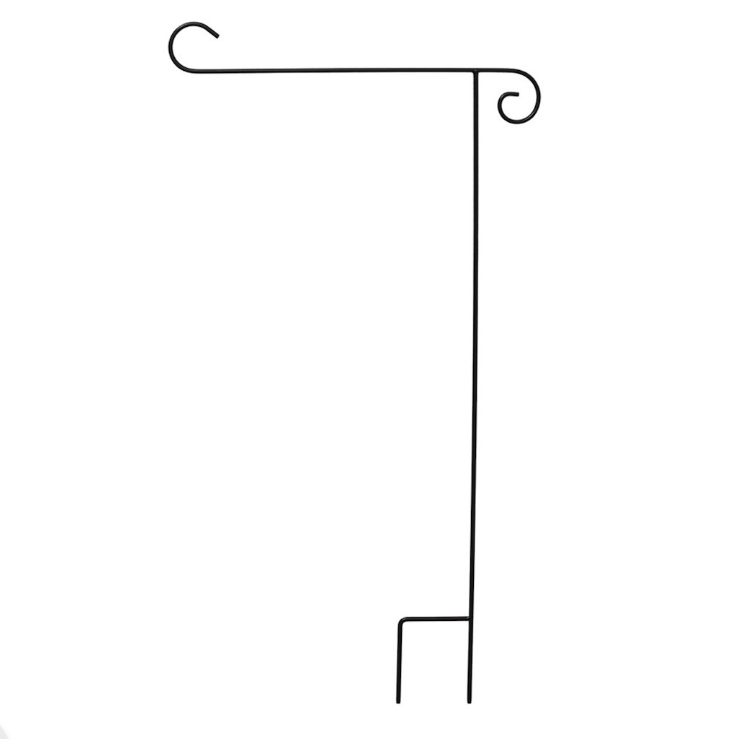 Wrought Iron Black Garden Flag Stand Holder-image